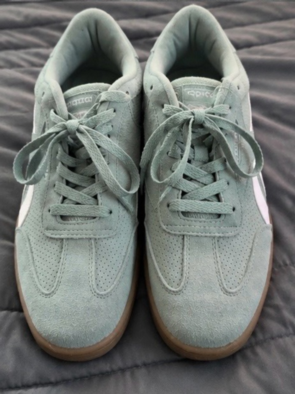 Reebok Women's Suede Sneakers in Sage Green with Gum Sole